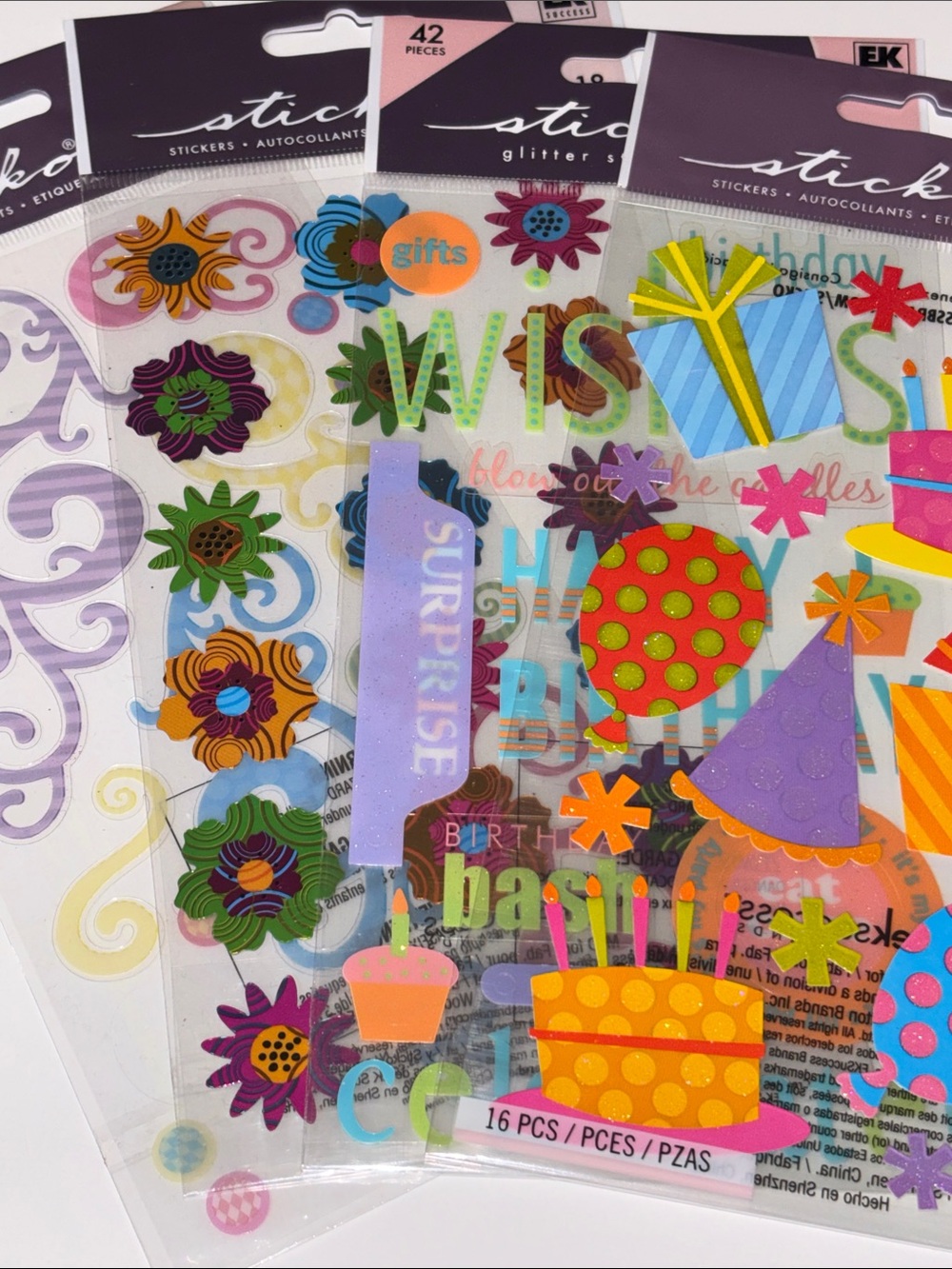 Birthday Party Sticker Sheets STICKO BIRTHDAY Party STICKERS JUNK Journal Set